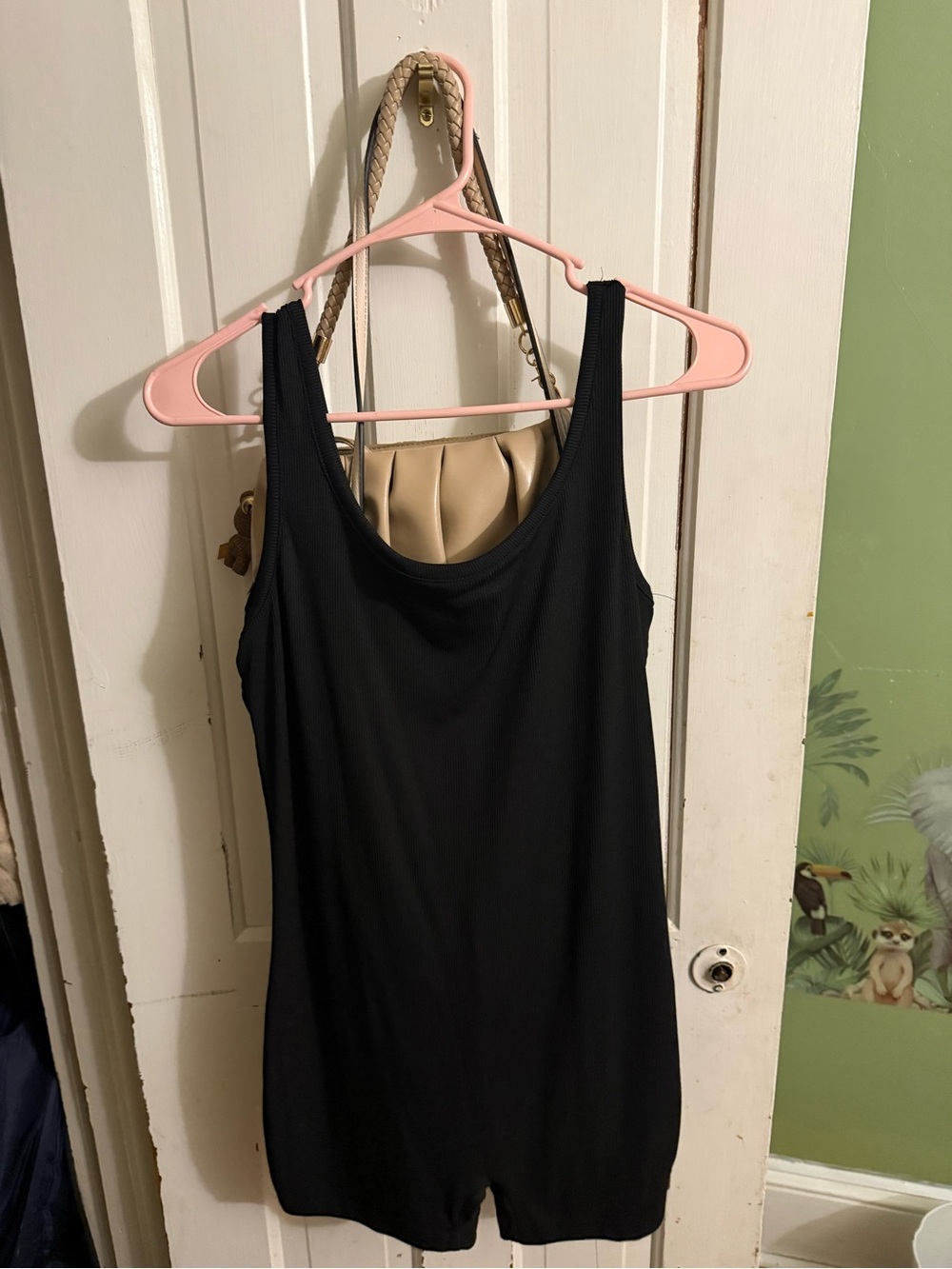 SHEIN Black Scoop Neck Tank Romper